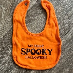 Carters Vibrant Orange Spooky Halloween Bib